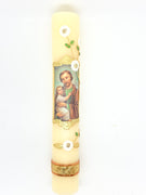 Saint Joseph  Candle Cirio Candle Beeswax 12" x 2" - Unique Catholic Gifts