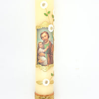 Saint Joseph  Candle Cirio Candle Beeswax 11" x 3 1/2" - Unique Catholic Gifts