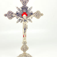 Silver Standing Crucifix  12" - Unique Catholic Gifts