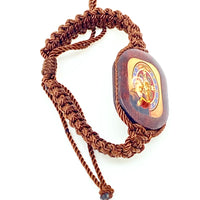 St. Benedict Brown Cord and Wood Bracelet - Unique Catholic Gifts