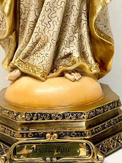 Rosa Mystica Hand Painted Statue 16" - Unique Catholic Gifts