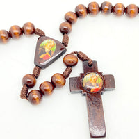 St. Benedict Brown Wood Rosary - Unique Catholic Gifts