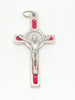 Red Enamel St. Benedict Crucifix Medal 1 1/2" - Unique Catholic Gifts