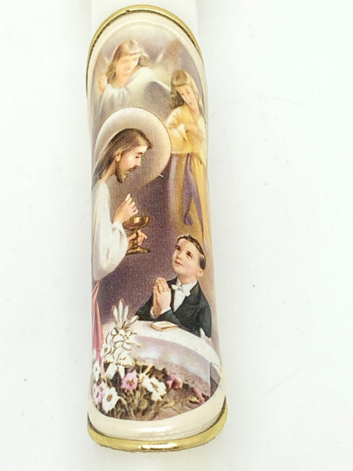 Boy First Communion Candle - Unique Catholic Gifts