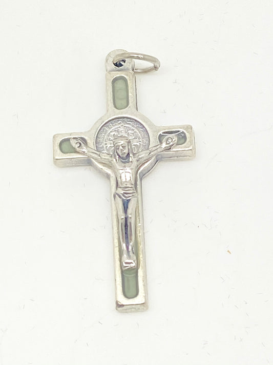 Luminous Enamel St. Benedict Crucifix Medal 1 1/2" - Unique Catholic Gifts