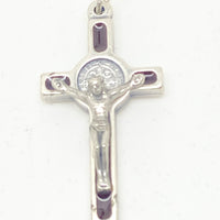 Brown Enamel St. Benedict Crucifix Medal 1 1/2" - Unique Catholic Gifts