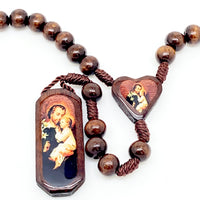S. Joseph Wood Bead Rosary - Unique Catholic Gifts