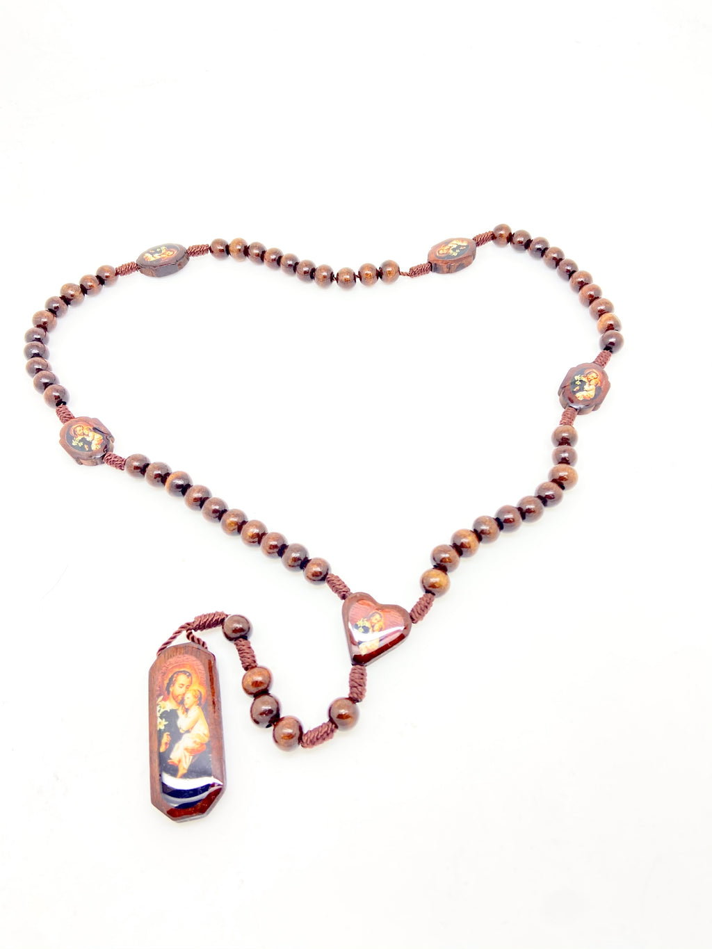 S. Joseph Wood Bead Rosary - Unique Catholic Gifts