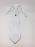 First Communion Tie with Colorful Holy Communion Pin (White) - Unique Catholic Gifts