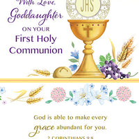 With Love Goddaughter on Your First Communion Greeting Card - Unique Catholic Gifts