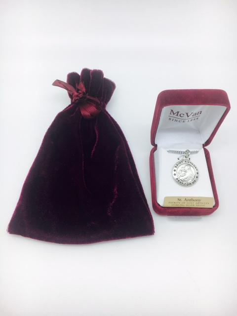 Sterling Silver St Anthony (3/4") on 20" Chain - Unique Catholic Gifts