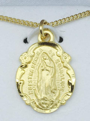 Gold over Sterling Silver Our Lady of Guadalupe Medal (3/4