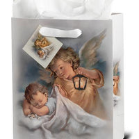 Guardian Angel Inspirational Gift Bag with Tissue - Medium - Unique Catholic Gifts
