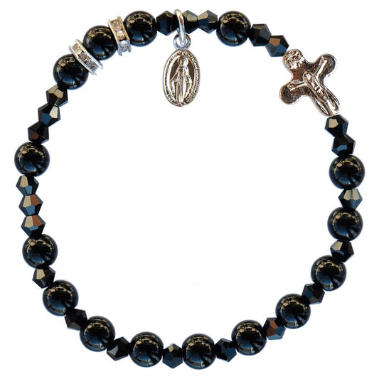 Genuine Black Onyx Bracelet (6 mm) - Unique Catholic Gifts