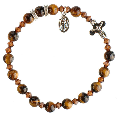 Genuine Tiger Eye Bracelet (6 mm) - Unique Catholic Gifts