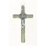 Glow in the Dark St. Benedict Wall Crucifix 8" - Unique Catholic Gifts
