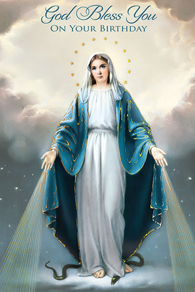 God Bless You On Your Birthday Greeting Card - Unique Catholic Gifts