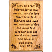 God is Love Olive Wood Magnet - Unique Catholic Gifts