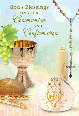 God's Blessing on Your Communion and Confirmation Greeting Card - Unique Catholic Gifts
