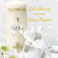 God's Blessings on your Baby's Baptism Greeting Card - Unique Catholic Gifts