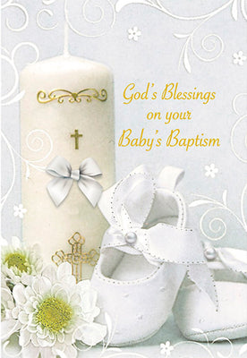 God's Blessings on your Baby's Baptism Greeting Card - Unique Catholic Gifts