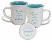 God is the Strength Mug and Coaster Set - Unique Catholic Gifts
