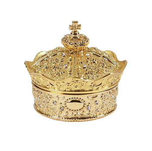 Gold Crown Box With (13 Piece) Arras Coin Set - Unique Catholic Gifts