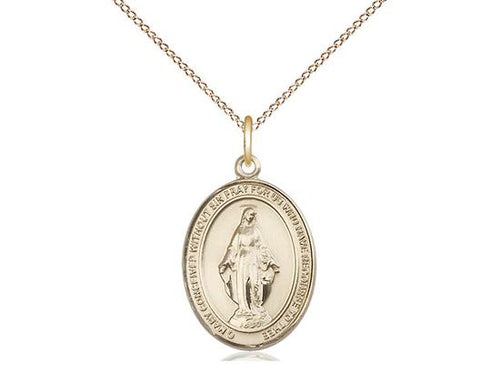 Gold Filled Miraculous Medal Pendant (3/4") - Unique Catholic Gifts