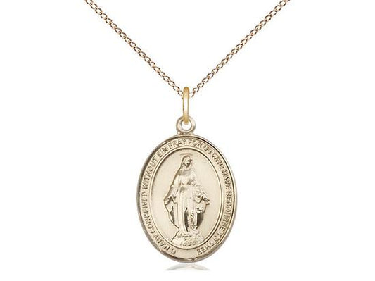 Gold Filled Miraculous Medal Pendant (3/4") - Unique Catholic Gifts
