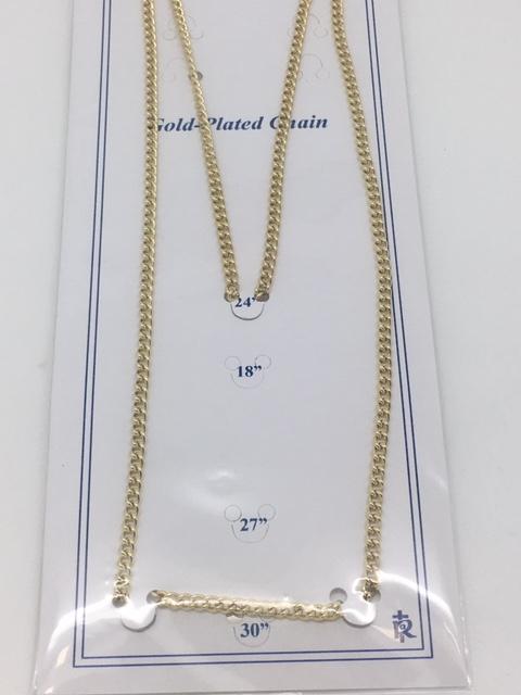 Gold Plated Chain Carded (24") - Unique Catholic Gifts