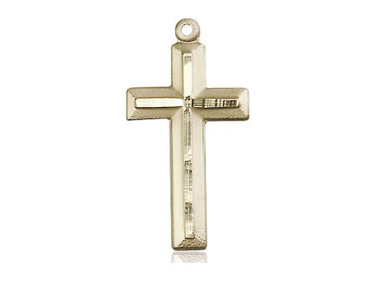 Gold Cross (1 1/8") with 18" chain - Unique Catholic Gifts