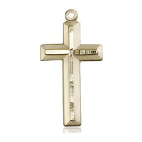 Gold Cross (1 1/8") with 18" chain - Unique Catholic Gifts