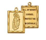 Gold over Sterling Silver Scapular Medal 3/4" - Unique Catholic Gifts