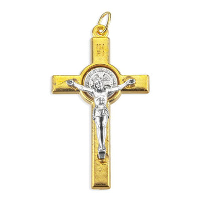 Gold and Silver St. Benedict Crucifix Medal 2