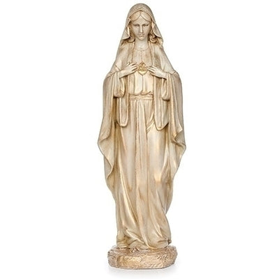 Golden Immaculate Heart of Mary Statue - 13 3/4