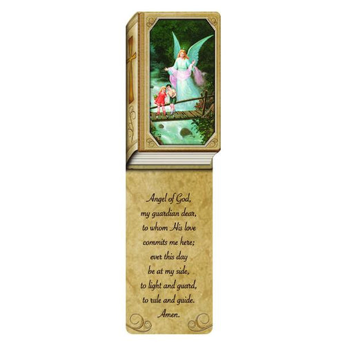 Guardian Angel Book Shaped Laminated Bookmark - Unique Catholic Gifts