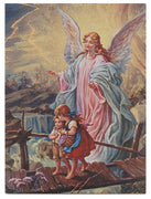 Guardian Angel Gold Embossed Large Plaque 10 x 7 1/2" - Unique Catholic Gifts