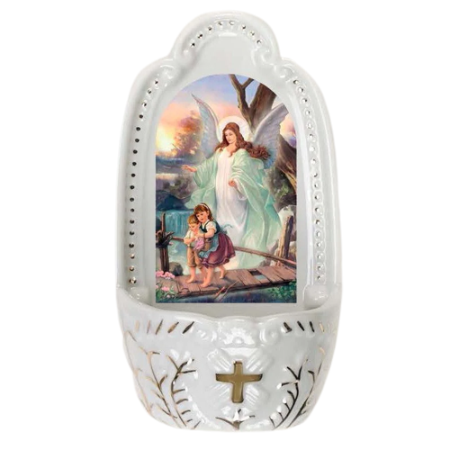 Guardian Angel Holy Water Font - Unique Catholic Gifts