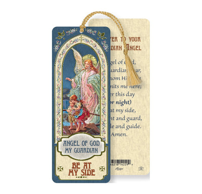 Guardian Angel Laminated Tasseled Bookmark - Unique Catholic Gifts