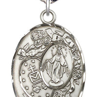 Sterling Silver Miraculous Pendant on a Sterling Silver Chain - Unique Catholic Gifts