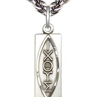 Sterling Silver Fish Pendant on a Sterling Silver Light Curb Chain - Unique Catholic Gifts