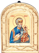 Hand Painted St Joseph Icon with Antique Look Frame - Unique Catholic Gifts