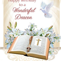Happy Birthday to a Wonderful Deacon Greeting Card - Unique Catholic Gifts