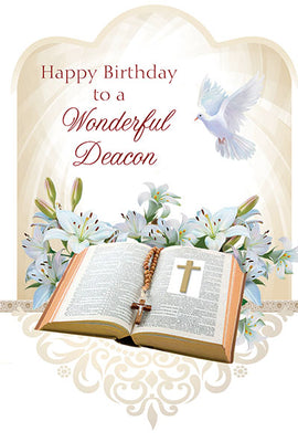 Happy Birthday to a Wonderful Deacon Greeting Card - Unique Catholic Gifts