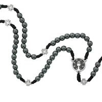 Hematite Chalice Corded Rosary 6mm - Unique Catholic Gifts