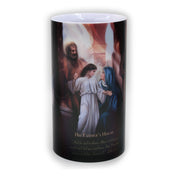 Large Holy Family LED Candle 4 x 7" - Unique Catholic Gifts
