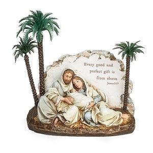 Holy Family Under the Palm Trees Statue 7" - Unique Catholic Gifts
