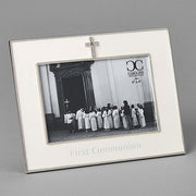 Holy First Communion Frame With Cross  (6") for 4 x 6 picture - Unique Catholic Gifts