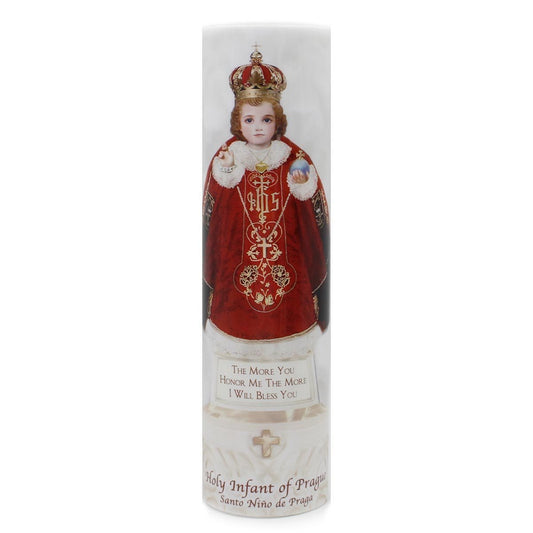 Infant of Prague LED Candle with Timer - Unique Catholic Gifts
