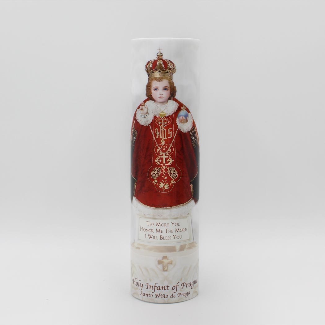 Infant of Prague LED Candle with Timer - Unique Catholic Gifts